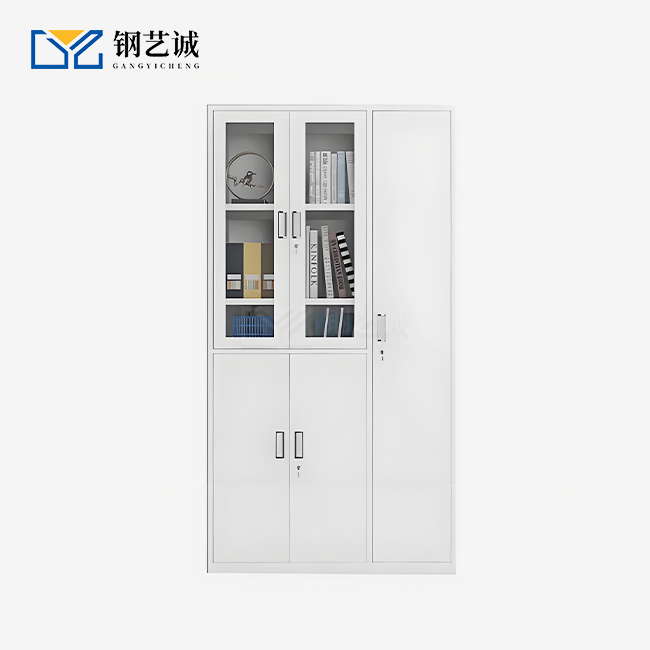 Five Door Steel File Cabinet with Glass